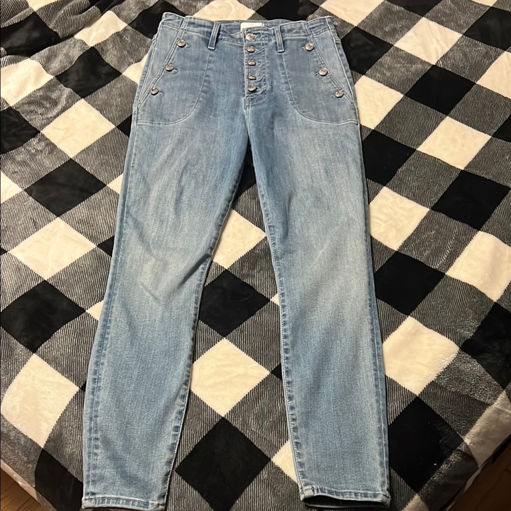 7 for All Mankind Button Fly Light Blue Women's Jeans size 28